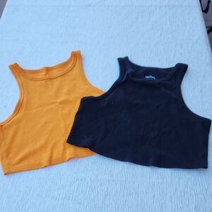 Wild Fable Set Vibrant Orange & Black Tops. Large Size